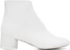 Shop Mm6 Maison Margiela White Anatomic Ankle Boots In T1003 White