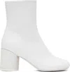 Mm6 Maison Margiela Leather Ankle Boots In T1003 White