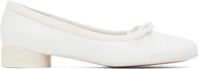 Mm6 Maison Margiela White Anatomic Classic Ballerina Flats In T1003 White