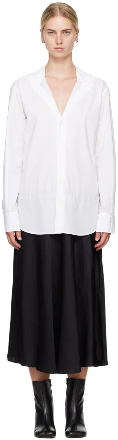Mm6 Maison Margiela White & Black Paneled Maxi Dress In 962 White/black