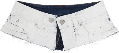 Mm6 Maison Margiela White & Blue Denim Belt In 961 White