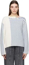Mm6 Maison Margiela White & Purple Paneled Sweater In 001j Light Multi
