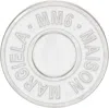 Mm6 Maison Margiela White & Silver Round Logo Pin In 961 Palladio Buratta