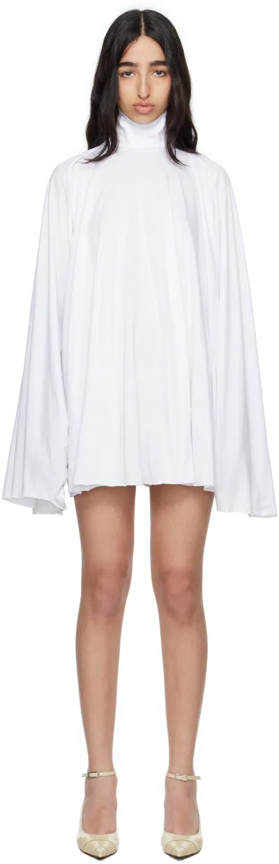 Mm6 Maison Margiela White Basic Jersey Minidress In 100 White