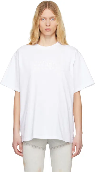 Mm6 Maison Margiela White Basic Jersey T-shirt In 100 White