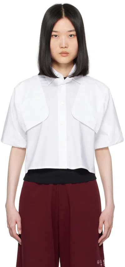 Mm6 Maison Margiela White Button Up Shirt In 100 White