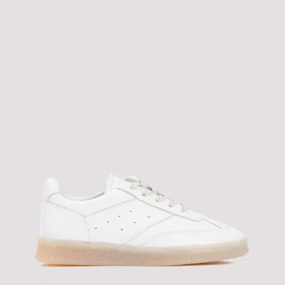 Mm6 Maison Margiela White Calf Leather Sneakers