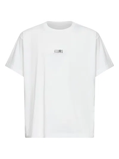 Mm6 Maison Margiela Mm6 By Maison Margiela Minimalist Logo Short Sleeve T-shirt In White