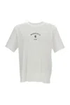 Mm6 Maison Margiela Logo Cotton Crew Neck Short Sleeve T-shirt In White