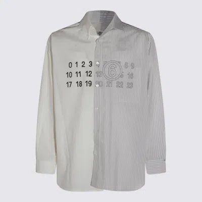 Mm6 Maison Margiela Split Design Button-down Collar Shirt In White