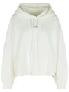 Mm6 Maison Margiela Logo Unbrushed Cotton Sweatshirt Hoodie In White