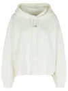 Mm6 Maison Margiela Logo Unbrushed Cotton Sweatshirt Hoodie In White
