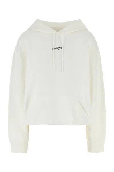 Mm6 Maison Margiela White Cotton Sweatshirt