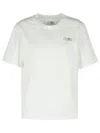 Mm6 Maison Margiela Mm6 By Maison Margiela Relaxed-fit Cotton T-shirt With Subtle Logo Detail In White