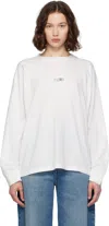 Mm6 Maison Margiela White Numeric Signature Long Sleeve T-shirt In White