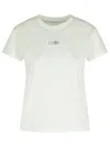 Mm6 Maison Margiela Mm6 By Maison Margiela Crewneck T-shirt With Front Logo Patch Detail In White