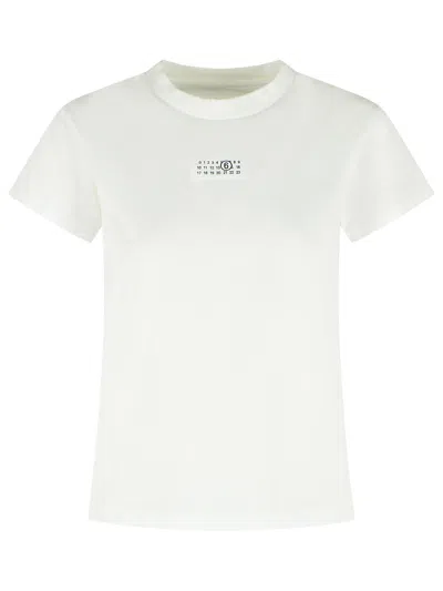 Mm6 Maison Margiela Mm6 By Maison Margiela Numeric Cotton Jersey T-shirt In White