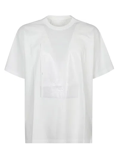 MM6 MAISON MARGIELA WHITE COTTON T-SHIRT WITH SUBTLE LOGO PRINT