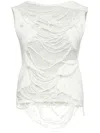 Mm6 Maison Margiela Mm6 By Maison Margiela Layered Distressed Fabric Sleeveless Top In White