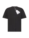 Mm6 Maison Margiela Two-tone Crewneck Short Sleeve T-shirt In Black
