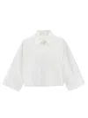Mm6 Maison Margiela Cropped Shirt With Chest Pocket And Long Sleeves In White