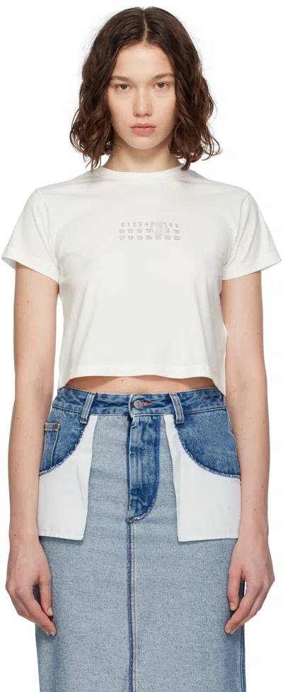 MM6 MAISON MARGIELA WHITE CROPPED T-SHIRT