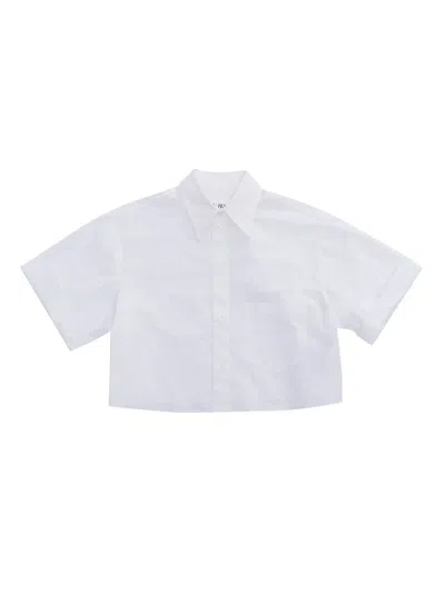 Mm6 Maison Margiela White Cropped T-shirt
