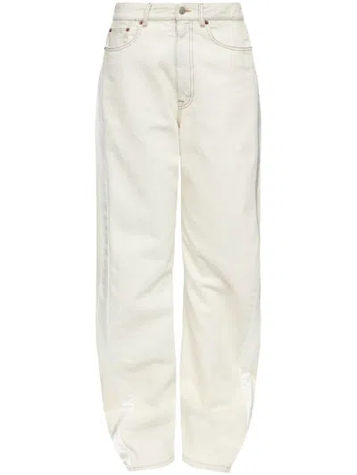MM6 MAISON MARGIELA WHITE CUT-OUT DETAIL DENIM JEANS