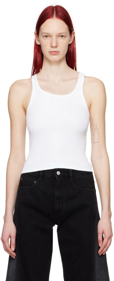 Mm6 Maison Margiela White Cutout Tank Top In 100 White