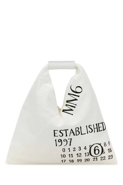Mm6 Maison Margiela White Fabric Mini Japanese Handbag