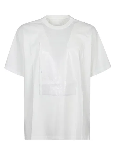 MM6 MAISON MARGIELA WHITE GRAPHIC PANELLED T-SHIRT