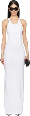 Mm6 Maison Margiela White Heavy Cotton Jersey Maxi Dress In 100 White