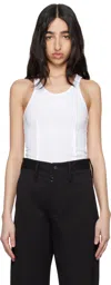 Mm6 Maison Margiela White Heavy Cotton Jersey Tank Top In 100 White