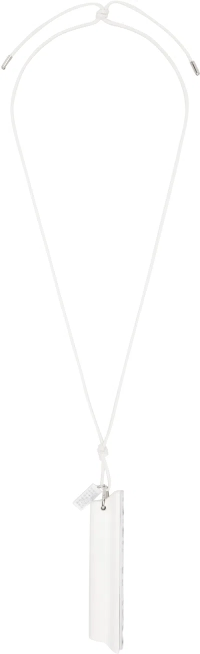 Mm6 Maison Margiela White 'invitation' Necklace In 971 Palladio Plished