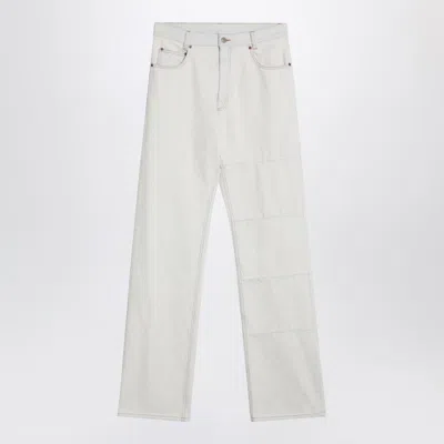 Mm6 Maison Margiela Patched Jeans With Belt Loops In White