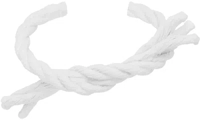 Mm6 Maison Margiela White Yarn Open Cuff Bracelet
