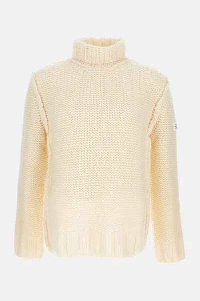Mm6 Maison Margiela Mm6 By Maison Margiela Knit Turtleneck Sweater With Logo Patch In Yellow
