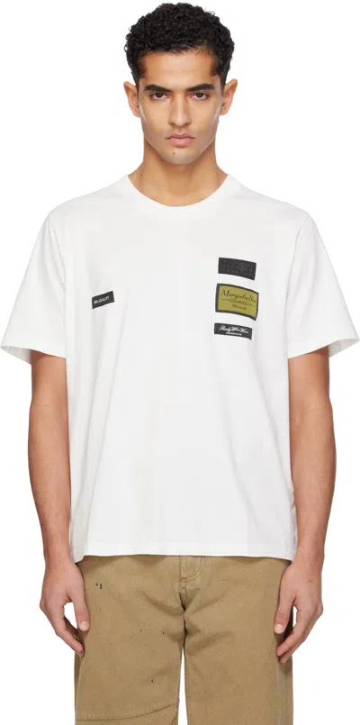 Mm6 Maison Margiela Patch Graphic Crew Neck Short Sleeve T-shirt In White