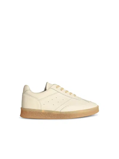 Mm6 Maison Margiela Mm6 By Maison Margiela White Leather Sneakers