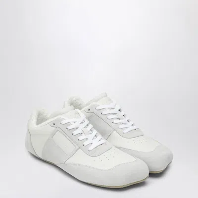 Mm6 Maison Margiela White Leather And Suede Anatomic Trainer