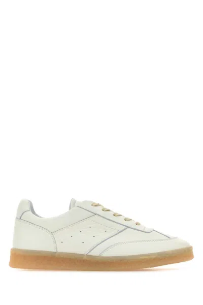 MM6 MAISON MARGIELA WHITE LEATHER SNEAKERS