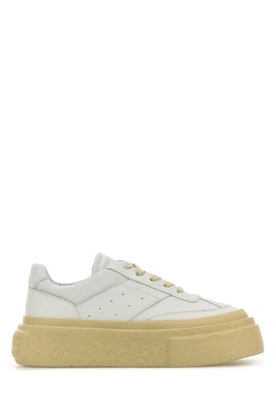 Mm6 Maison Margiela White Leather Sneakers
