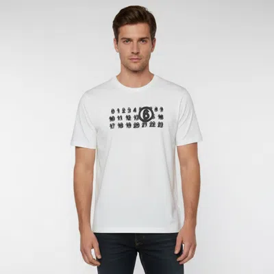 Pre-owned Mm6 Maison Margiela White Logo Graphic Jersey T-shirt S