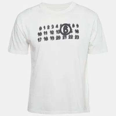 Pre-owned Mm6 Maison Margiela White Logo Graphic Jersey T-shirt S