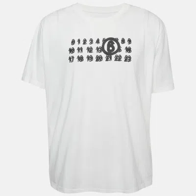 Pre-owned Mm6 Maison Margiela White Logo Graphic Jersey T-shirt Xxl