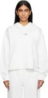 Mm6 Maison Margiela White Logo Patch Hoodie In White
