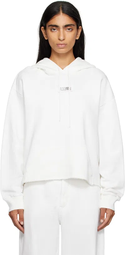 Mm6 Maison Margiela White Logo Patch Hoodie