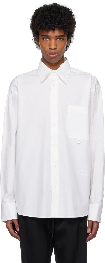Mm6 Maison Margiela White Long-sleeved Shirt In 100 White