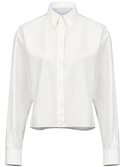Mm6 Maison Margiela White Long-sleeved Shirt