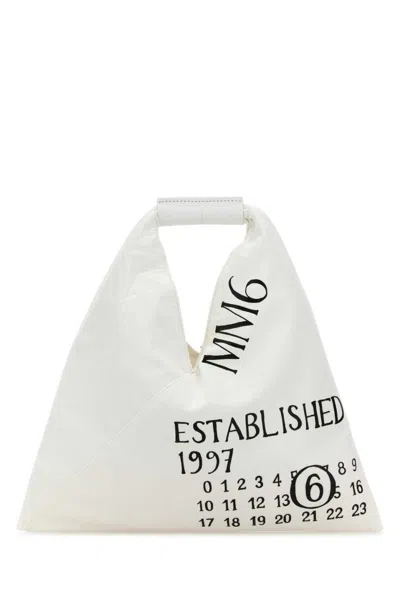 Mm6 Maison Margiela White Numbers-motif Tote Bag